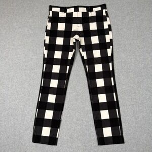 Banana Republic Sloan Pants Black White Buffalo Check Plaid Women Sz 0 Workwear